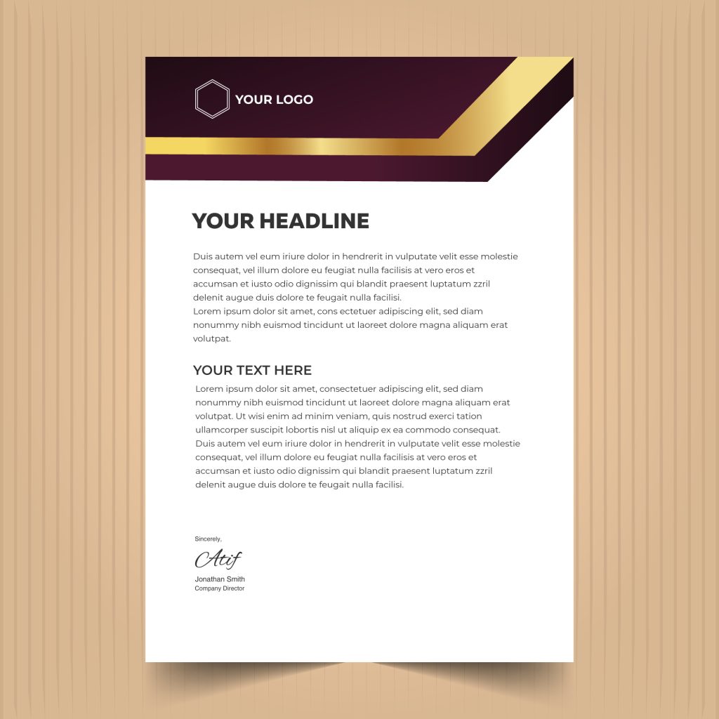 Professional business letterhead template design x